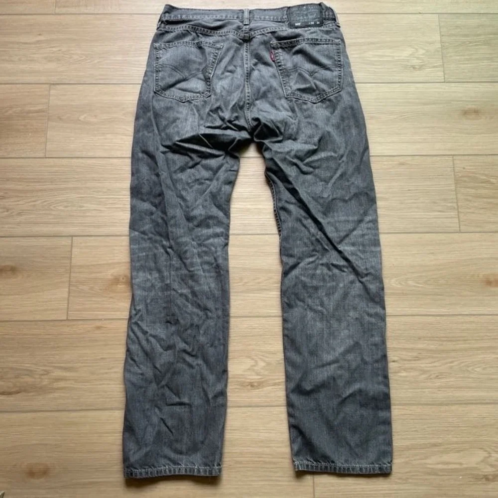 Levis 505 Straight Fit Gray Denim Jeans Mens 34x34 Cotton Classic Fit 505-0222